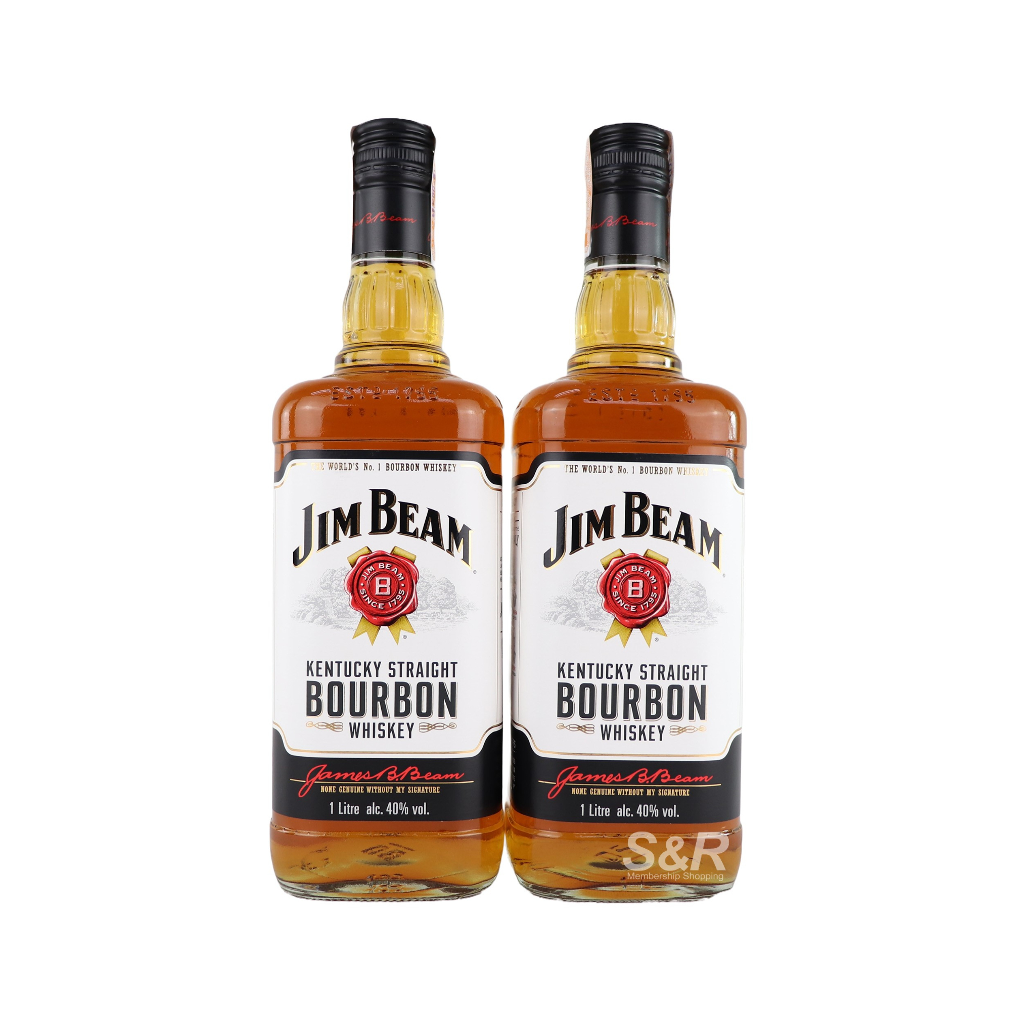 Jim Beam Kentucky Straight Bourbon Whiskey (1L x 2pcs)